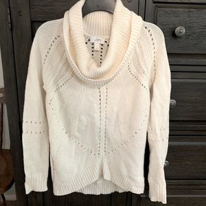 LOFT off white cowl necked sweater size S